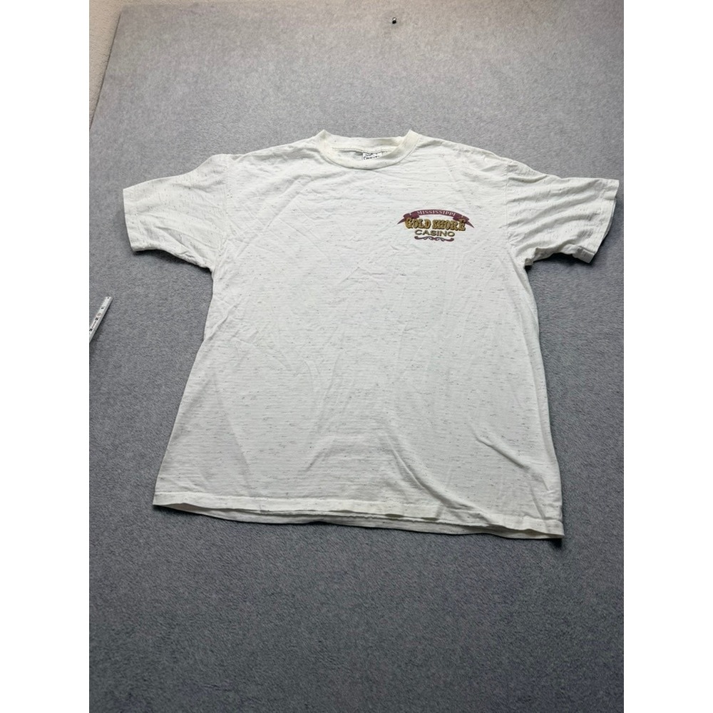 Vintage Oneita Power-T Mississippi Gold Shore Casino Shirt XL Single Stitch USA